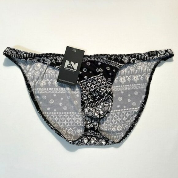 N2N Bodywear Size L Provence Micro Bikini - Black/White - Batik Design - Picture 5 of 13